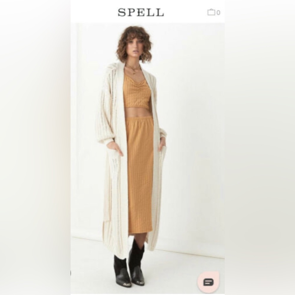 Spell & the Gypsy Heather Long Knit Cardigan, size s/m NWT